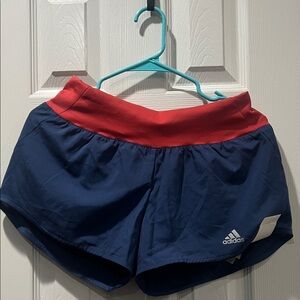 Adidas Women's Athletic Shorts in Navy and Red